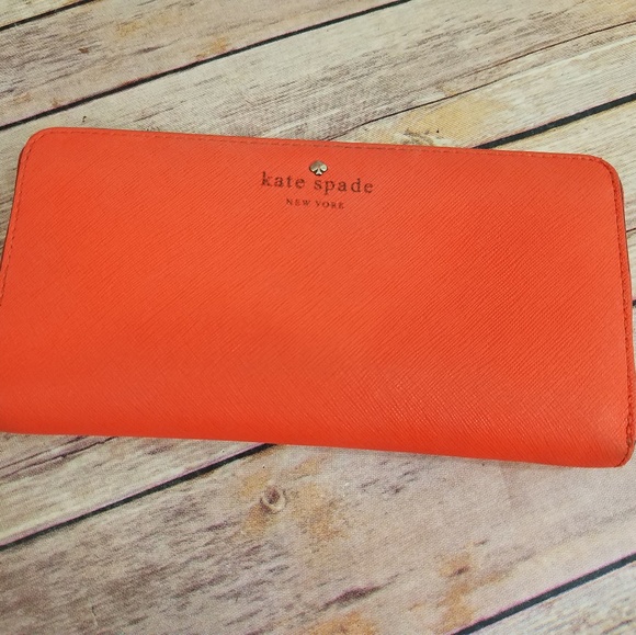orange kate spade wallet